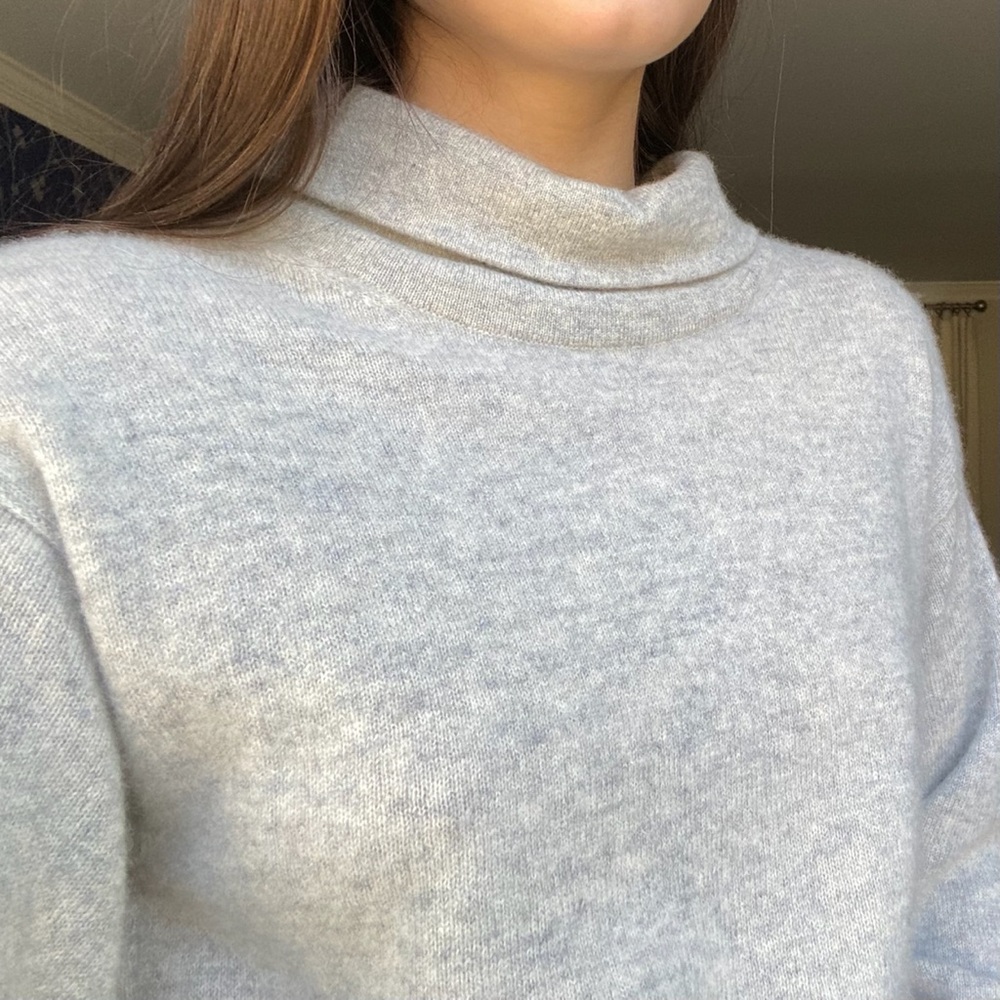Free People Grey Cashmere Turtleneck Sweater